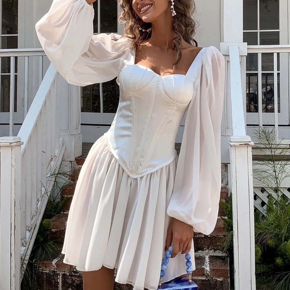 MISSORD white corset dress - Picture 3 of 4